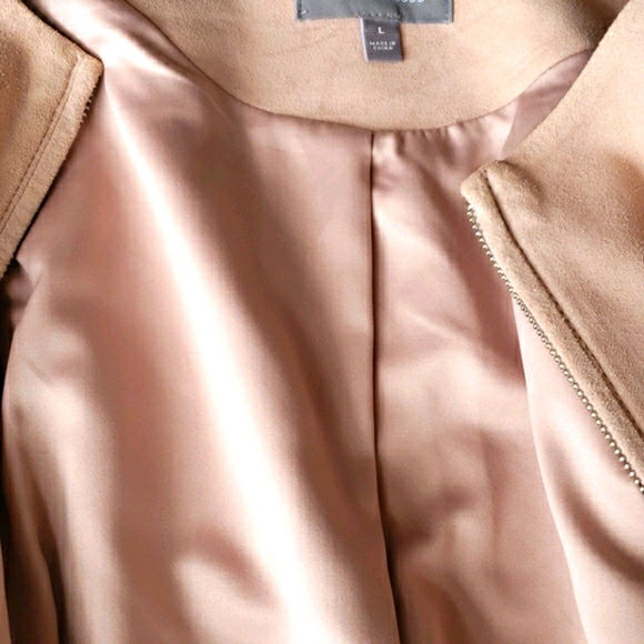 Neiman Marcus blush pink suede jacket L - Picture 8 of 9